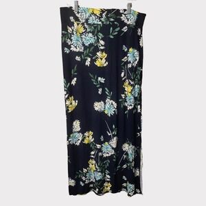a.n.a. a new approach Long Skirt Blue Floral Print Pull On Large